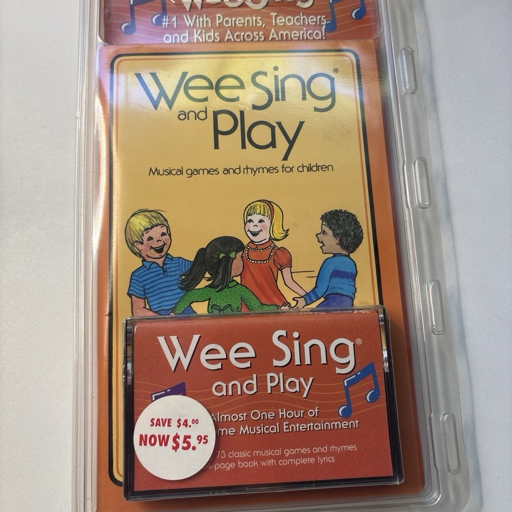 NEW VINTAGE WEE SING AND PLAY BOOK AND CASSETTE TAPE MUSIC GAMES CHILDREN RHYMES
